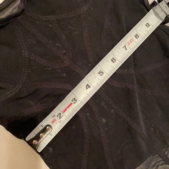 NWT S GUESS women MELINDA contour bodysuit mesh transparent corset piping black - Picture 10 of 12